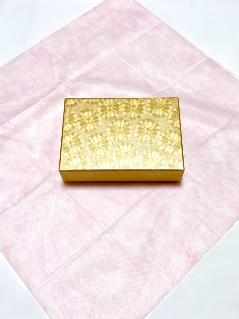Japanese washi paper box wrapped by Furoshiki