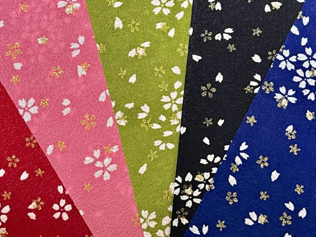 kimono pattern chirimen crepe fabric
